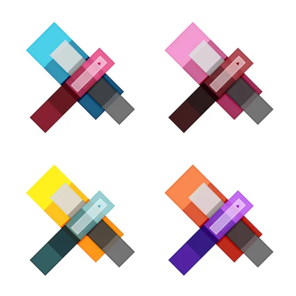 Conjunto de plantillas de infografía a rayas coloridas — Vector de stock