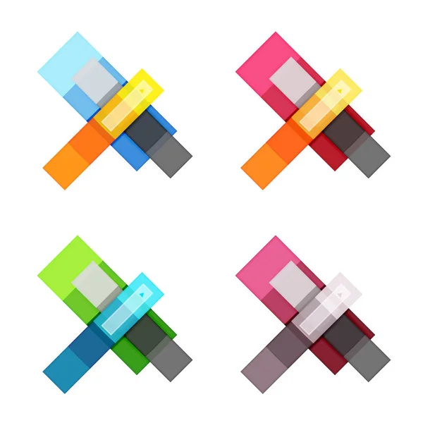 Set di modelli infografici a strisce colorate — Vettoriale Stock