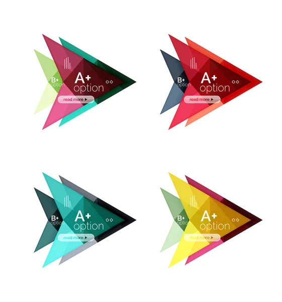 Kleurrijke pijl optie infographics banners, zakelijke geometrische sjablonen — Stockvector