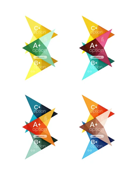 Flecha colorida opção banners infográficos, modelos geométricos de negócios —  Vetores de Stock