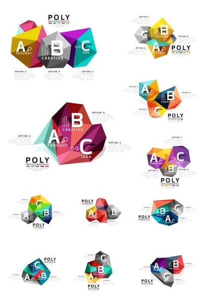 Moden low poly infographics template — Stock Vector