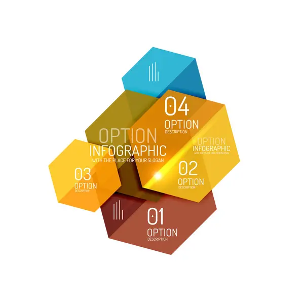Modelli geometrici infografici moderni in carta — Vettoriale Stock