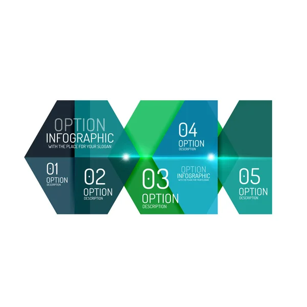 Šablony diagramů Hexagone infografika — Stockový vektor