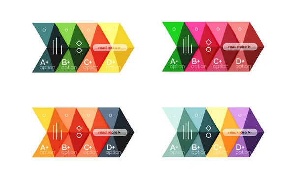 Opción flecha vectorial plantillas infográficas conjunto — Archivo Imágenes Vectoriales