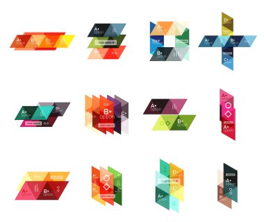 Vektör set renkli geometrik Infographics of