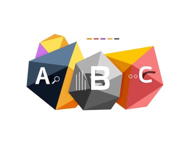 Soyut düşük Poli infographics şablonu