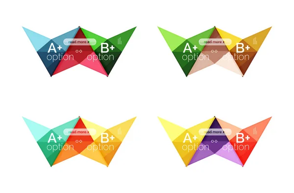 Renkli ok seçeneği infographics afiş, iş geometrik şablonları — Stok Vektör