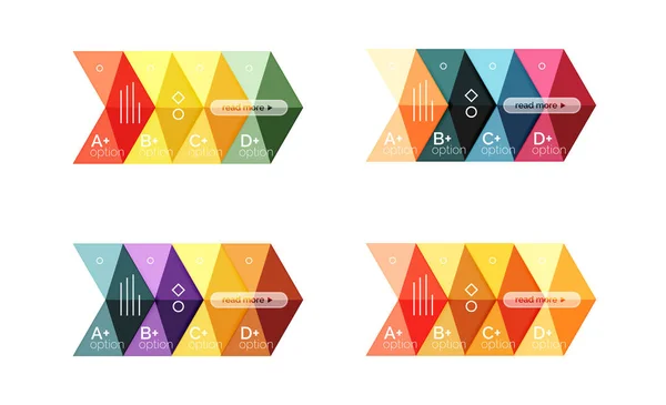 Set di colori astratti freccia opzione modelli infografici — Vettoriale Stock