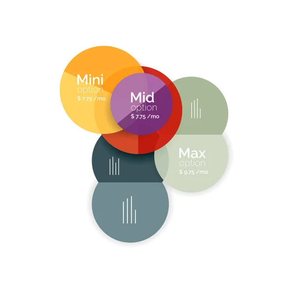 Diagrammi di opzione Circle business — Vettoriale Stock