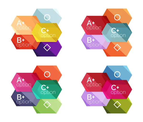 Ensemble de boîtes de contenu d'infographie abstraite vectorielle — Image vectorielle