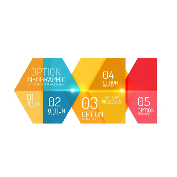 Vorlage: hexagonale Infografik — Stockvektor