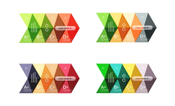 Vektor-Sammlung von bunten geometrischen Forminformationsbannern — Stockvektor