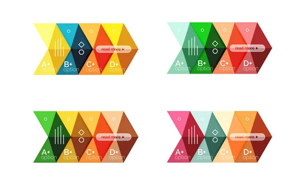 Vector collectie van kleurrijke geometrische vorm infographic banners — Stockvector