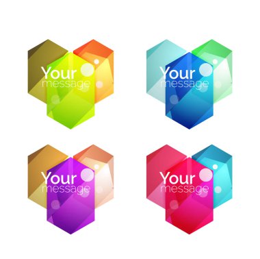 İçeriğiniz için vektör parlak boş kutuları kümesi