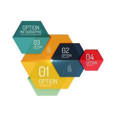 Hexagone Infographic diyagramı şablonları