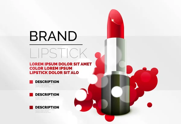 Lippenstift kosmetische Werbung Hintergrund — Stockvektor