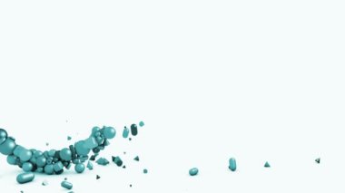 3D hareketli grafikler, izole dalga geometrik - küpler, koni, Küre ve diğer nesnelerinden oluşan