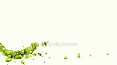 3D hareketli grafikler, izole dalga geometrik - küpler, koni, Küre ve diğer nesnelerinden oluşan