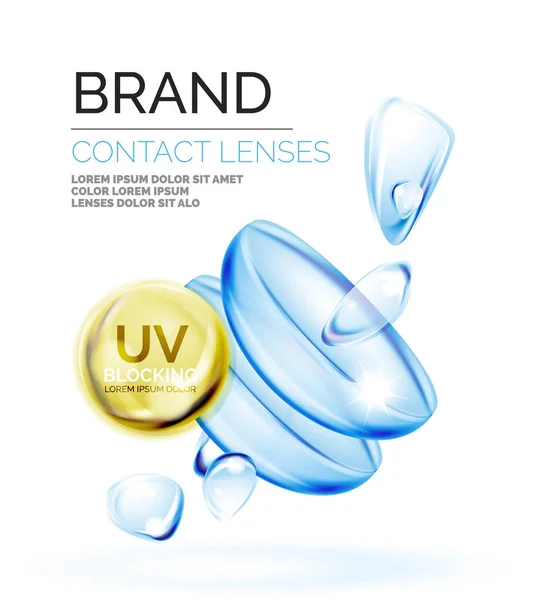 Modèle de publicité pour lentilles de contact vectorielles — Image vectorielle