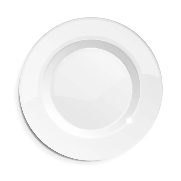 ベクトル現実的な空の皿プレート — ストックベクタ