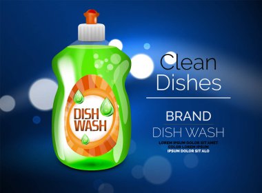 Vektör mutfak bulaşık yıkama reklam ürün paketi