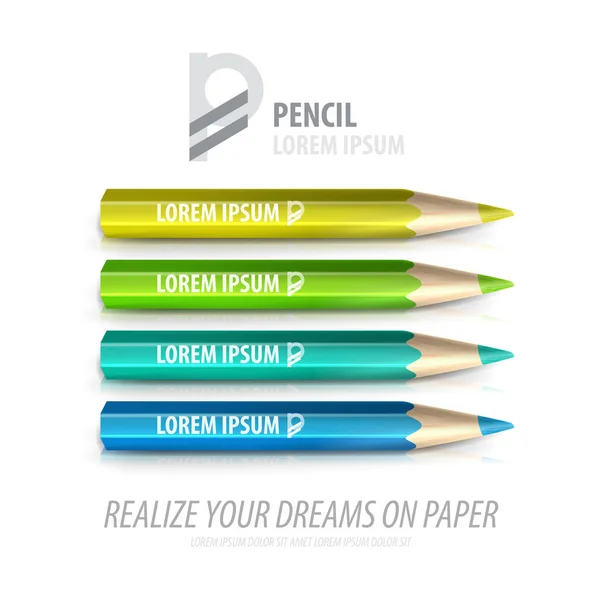 Πρότυπο προϊόντος διαφήμιση premium μολύβι διάνυσμα — Διανυσματικό Αρχείο
