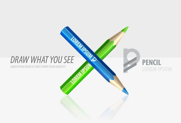 Vector pencil premium ad produkt mall — Stock vektor