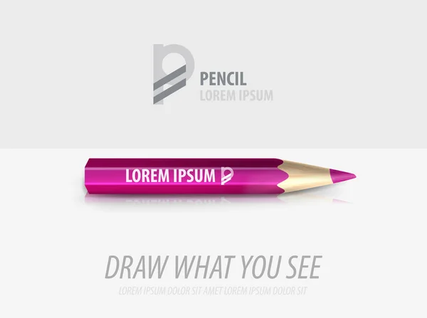 Vector pencil premium ad product template — Stock Vector