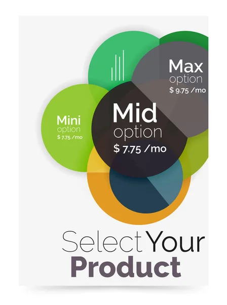 Diseño del folleto de portada de negocio con diagrama de opción seleccionada — Vector de stock