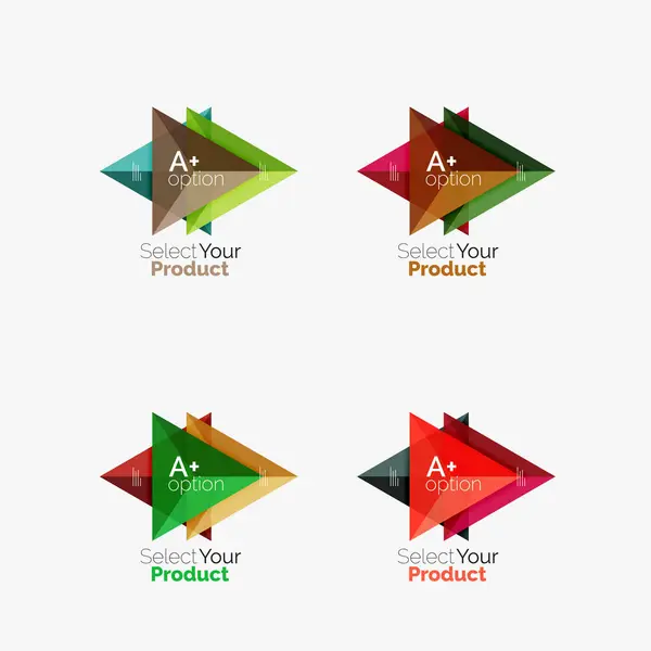 Conjunto de modelos de infográficos de negócios geométricos triangulares —  Vetores de Stock