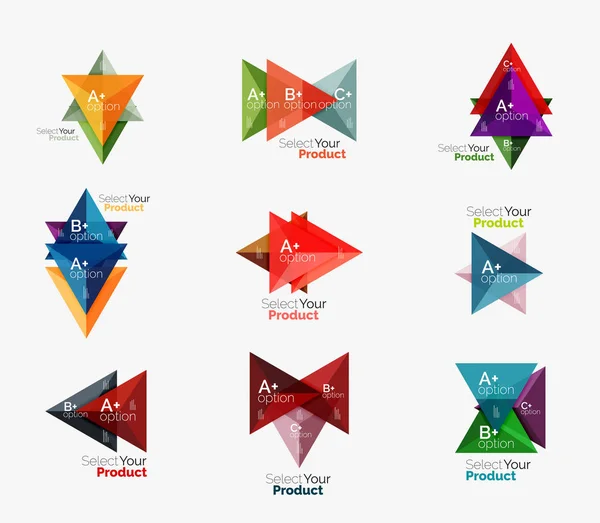 Set di modelli geometrici di business a triangolo — Vettoriale Stock