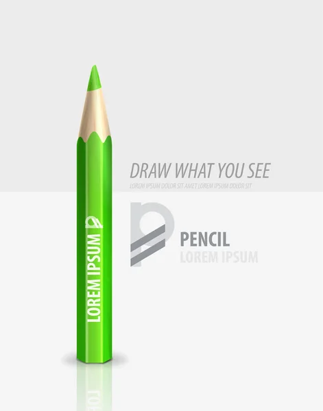 Modelo de produto de anúncio premium de lápis de vetor — Vetor de Stock