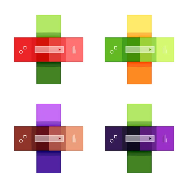 Conjunto de plantillas de infografía a rayas coloridas — Vector de stock