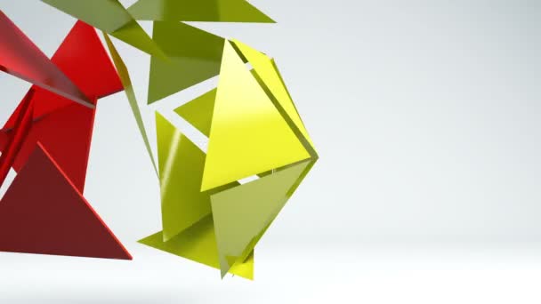 Графика движения на фоне трехмерной геометрической трансформации формы — стоковое видео