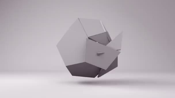 运动图形的三维抽象几何形状变换背景 — 图库视频影像