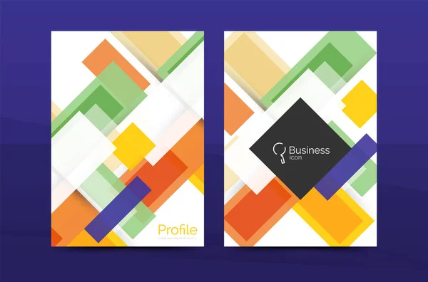 Set of modern geometric business annual report covers — Stock Vector