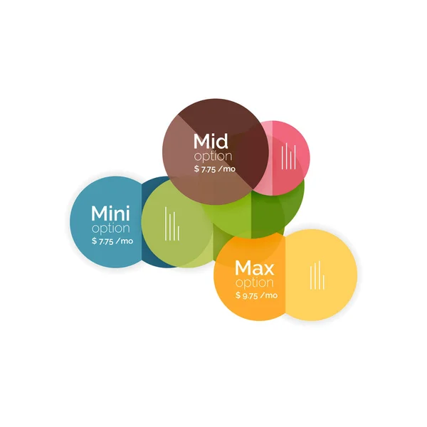 Diagramas de opción de negocio círculo — Vector de stock