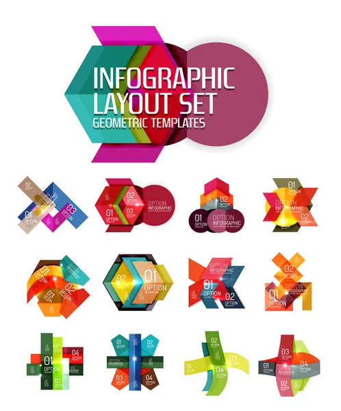 Creative paper geometric business infographic background templates — Stock Vector