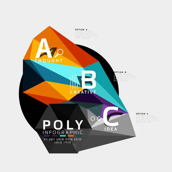 Abstract polygonal infographics — Stock Vector