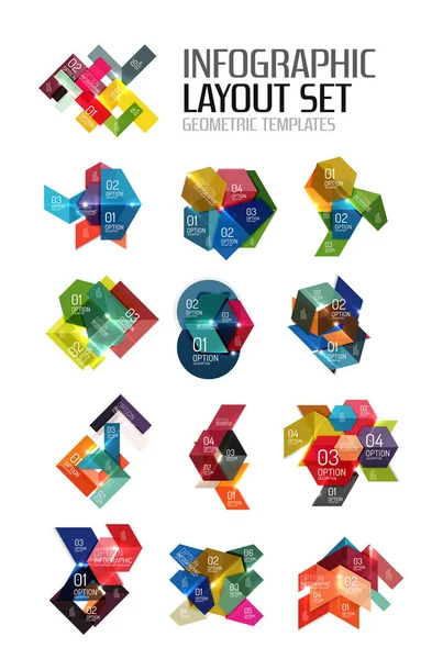 Soyut geometrik kağıt grafik düzenleri kümesi — Stok Vektör