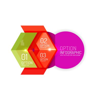 Yaratıcı kağıt geometrik iş Infographic arka plan şablonları