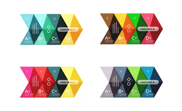 Set di colori astratti freccia opzione modelli infografici — Vettoriale Stock