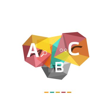 Vektör renkli soyut düşük Poli Infographic arka plan