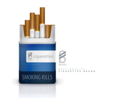 Vektör premium sigara reklam şablon paketi