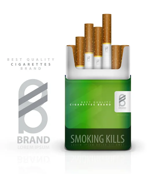 Vektor prémium cigaretta pack hirdetés sablont — Stock Vector