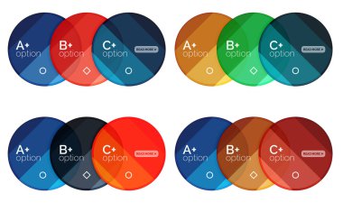 Küme seçenekleri ile yuvarlak Infographic afiş