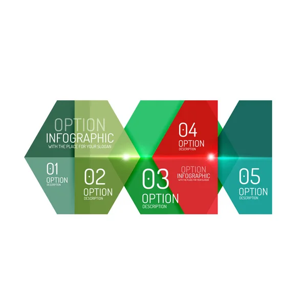 Šablony diagramů Hexagone infografika — Stockový vektor