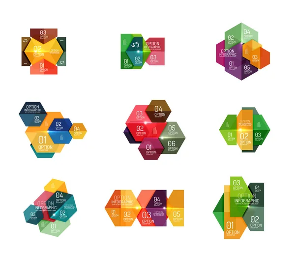 Hexagone Infographic diyagramı şablonları — Stok Vektör