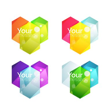 İçeriğiniz için vektör parlak boş kutuları kümesi