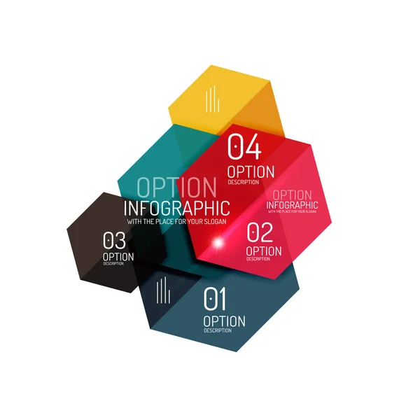 Hexagone Infographic diyagramı şablonları — Stok Vektör